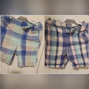 Blue Plaid Toddler Boys Shorts (2 Pair) Size 3T by The Children's Place